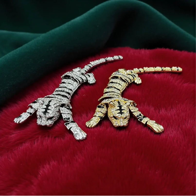 Luxury Crystal Tiger Brooch
