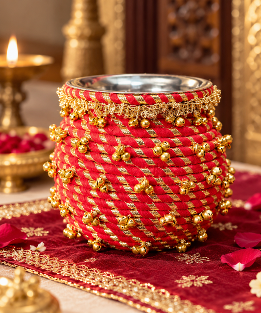 Kumkum Karwa Chauth Kalash - Red