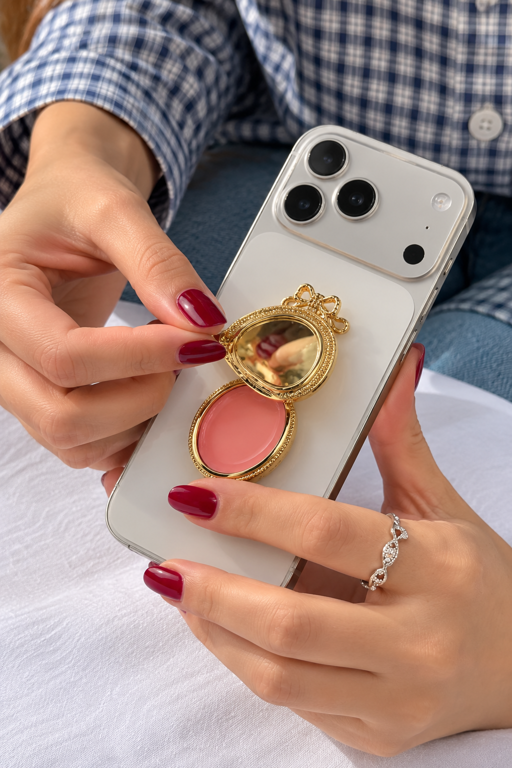 Luxury Gold Medallion Lip Balm Phone Accessory