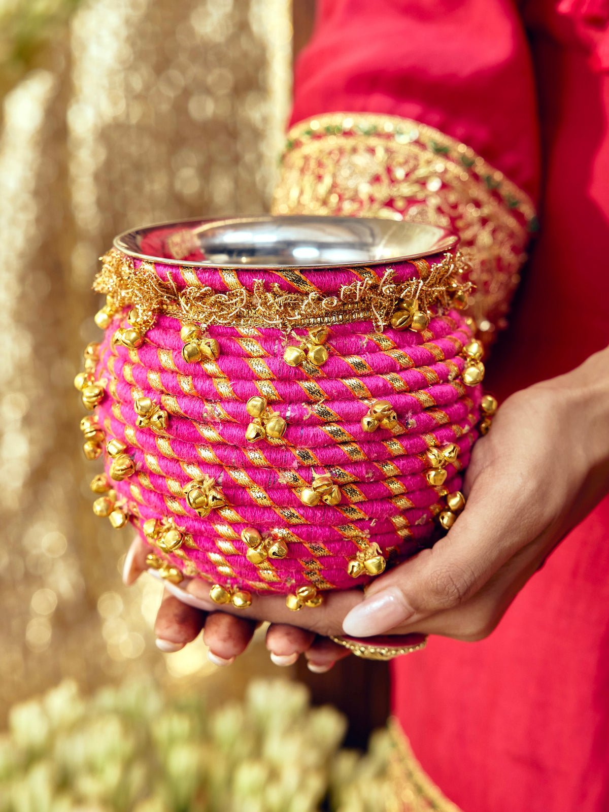 Kumkum Essential Karwa Chauth Pooja Hamper - Rani Pink