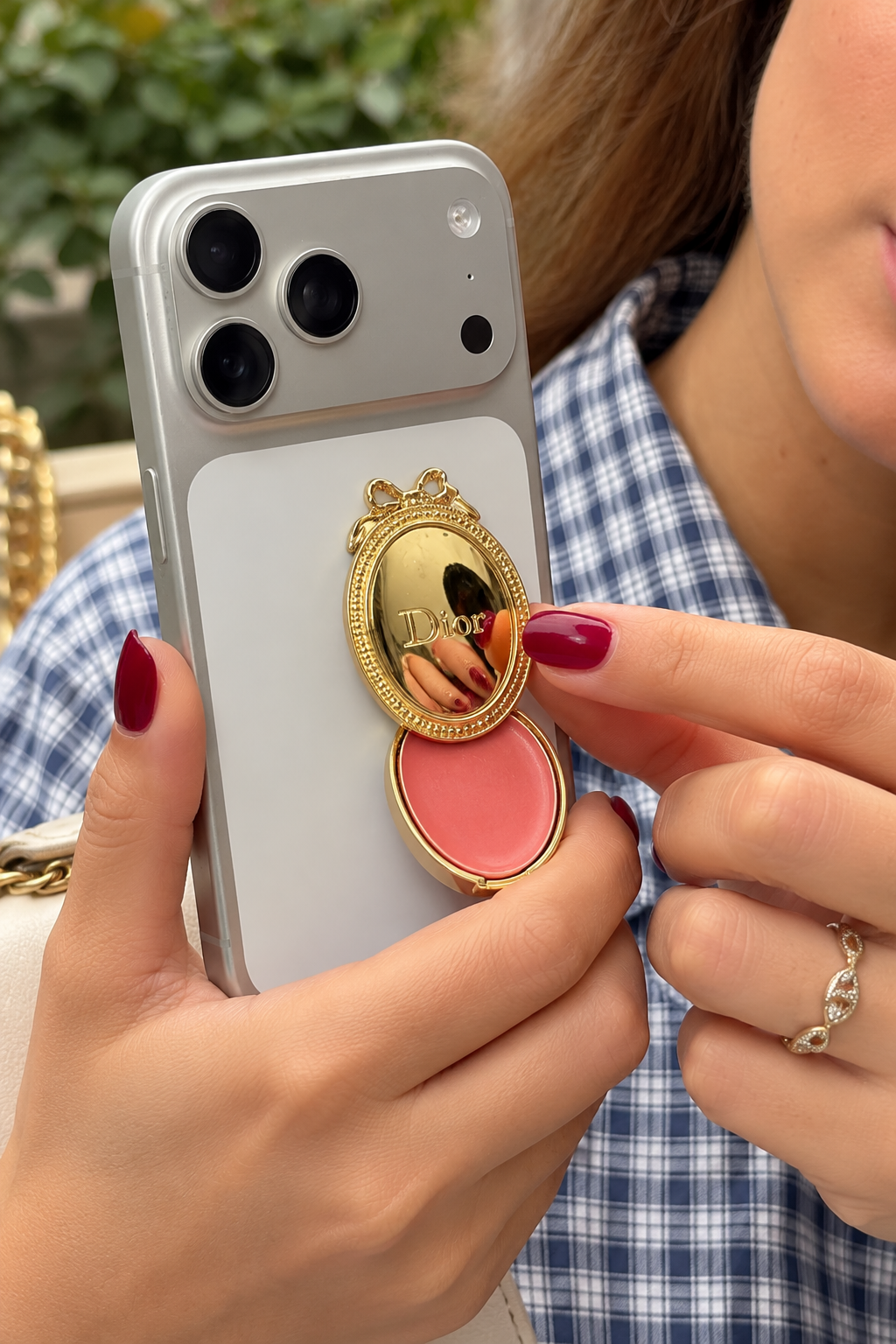 Luxury Gold Medallion Lip Balm Phone Accessory