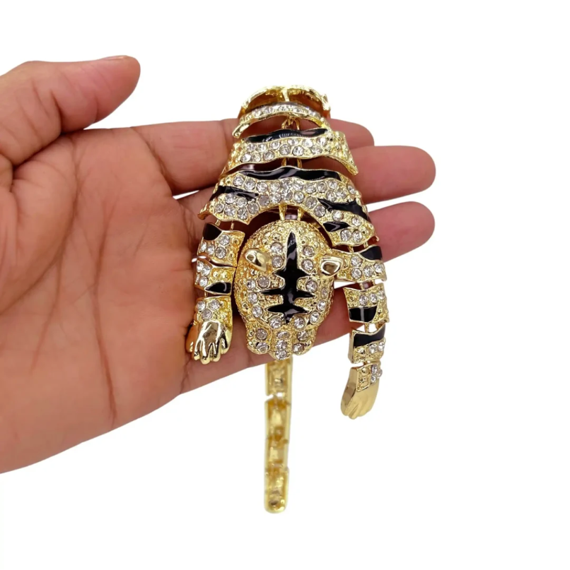 Luxury Crystal Tiger Brooch