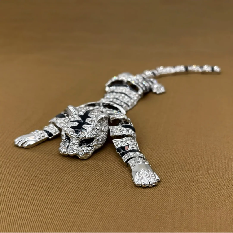 Luxury Crystal Tiger Brooch