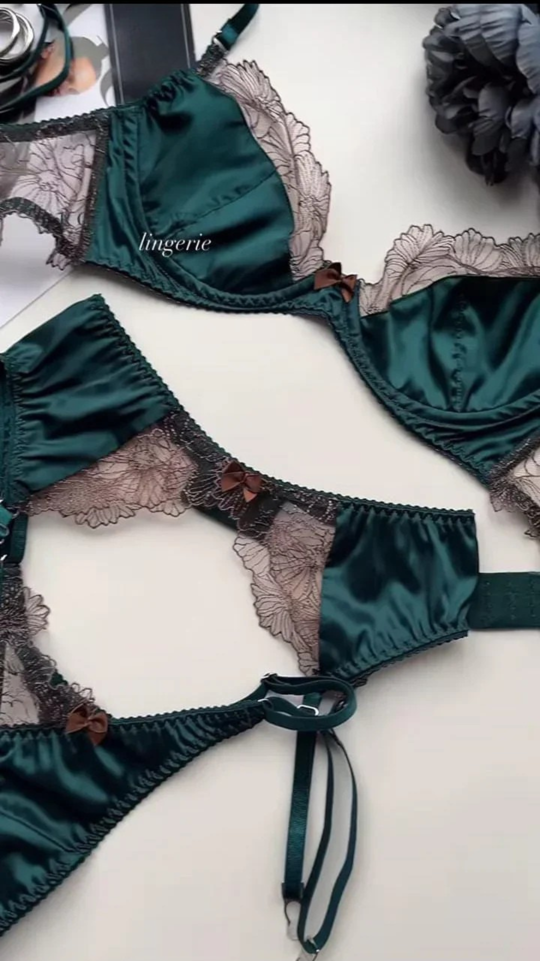 Emerald Plume Lingerie